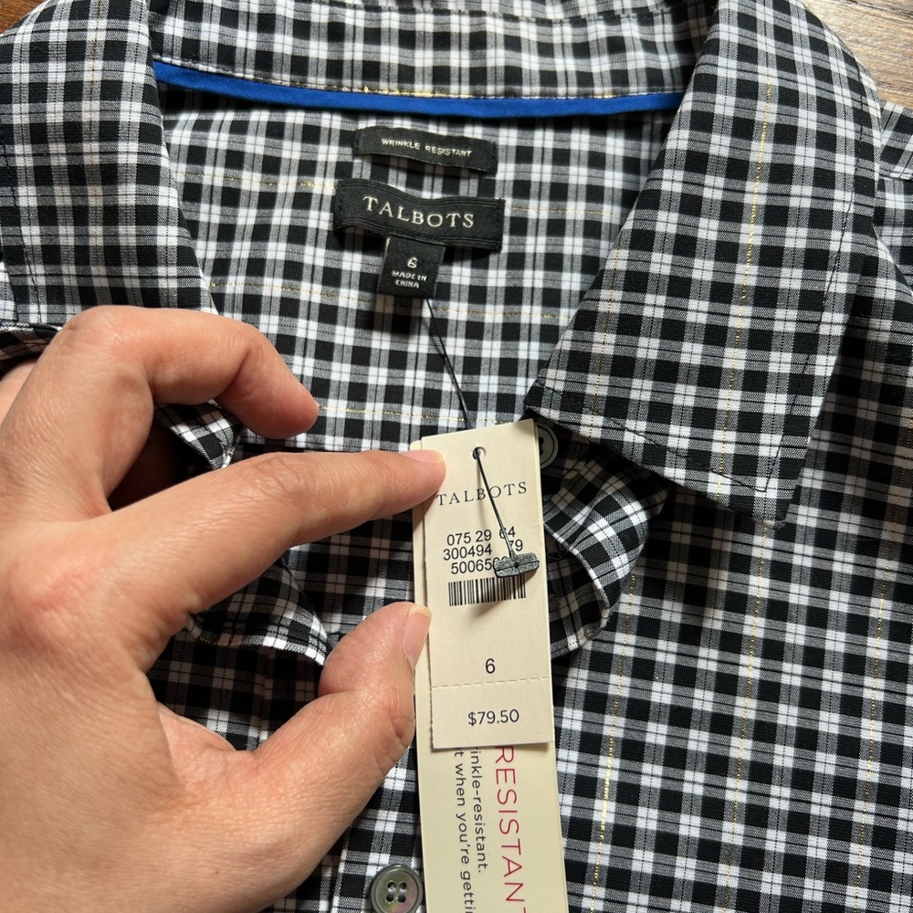 Talbots Black and White Checkered